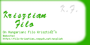 krisztian filo business card